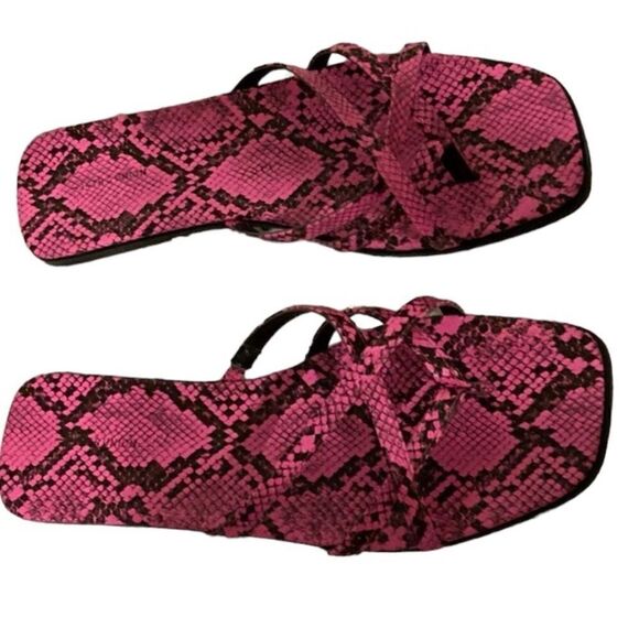 14th & Union pink snakeskin sandals Size 9 NWT - Picture 2 of 5